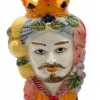 Oldenhof Siciliaans Hoofd Man S ø 10 Cm X 14 Cm Aardewerk Multicolor