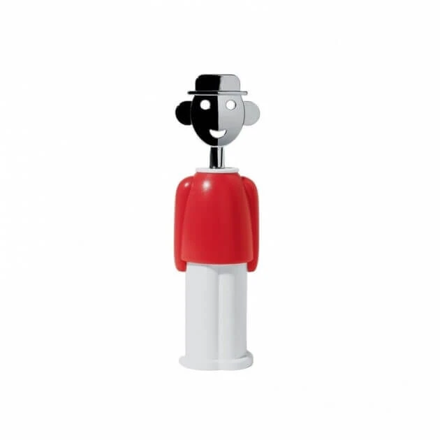 Alessi Alessandro M. Kurkentrekker Kunststof Rvs Rood Wit