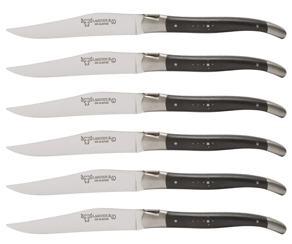 Laguiole En Aubrac Shepherd's Cross Steakmes 11,5 Cm Ebbenhout 6 Stuks