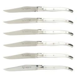 Laguiole En Aubrac Steakmes 11,5 Cm Acryl Wit 6 Stuks