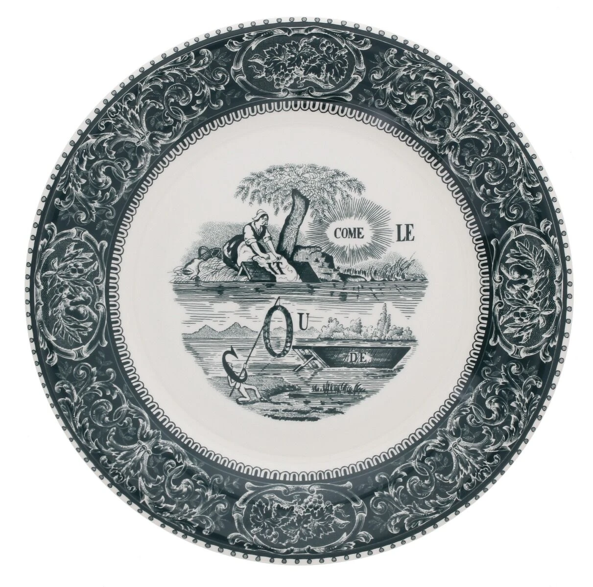 Gien Rebus Dinerbord ø 27,5 Cm Keramiek Groen