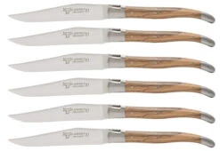 Laguiole En Aubrac Shepherd's Cross Steakmes 11,5 Cm Olijfhout 6 Stuks