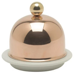 Mauviel M'30 Botervloot ø 9 Cm Porselein Koper Brons