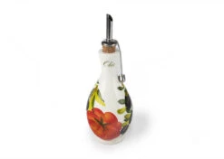 Oldenhof Olijfoliefles Met Tomaten En Olijven 400 Ml Aardewerk Wit