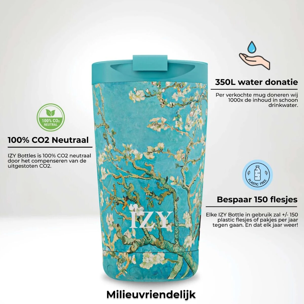 IZY Mugs X Van Gogh Drinkbeker 350 Ml Almond Blossom Rvs - Image 2