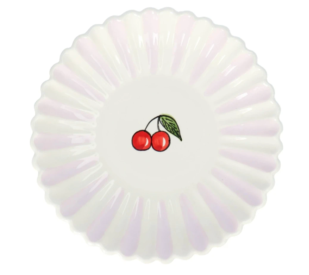 Oldenhof Kers Coquille Diep Bord ø 23 Cm Aardewerk Roze